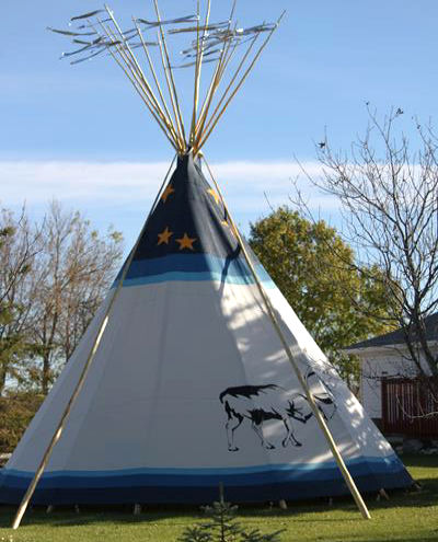 Painted teepee from Assiniboine Tipis - Photo Doug and Melanie Drobot