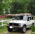 Transporting teepee poles by truck